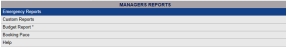 Managers Reports section of the Reports Menu with Emergency Reports option selected